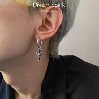 Dream Spark｜十字架韓版鈦鋼耳環女潮小眾嘻哈高級感港風復古氣質耳環男