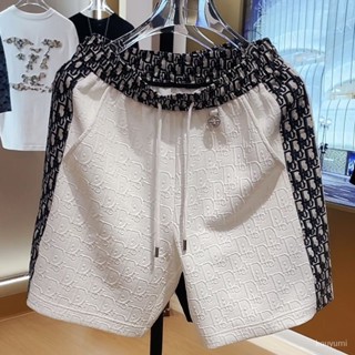 🍓新店特價🉐夏季新款輕奢男士潮流時尚百搭男女款潮牌休閒五分褲沙灘印花短褲 toqj