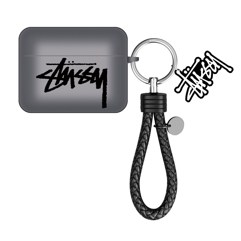 啞光方形軟 TPU 外殼兼容 AIRPODS 4 PRO2 1/2/3 PRO 保護套 Stussy 藍牙無線耳機保護套