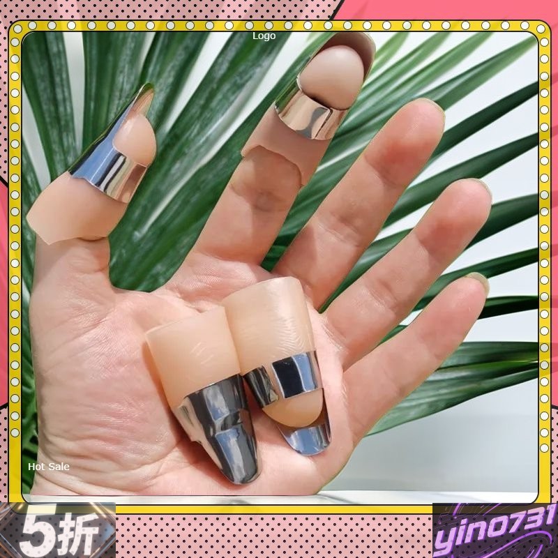 熱銷-精美優選-剝豆蝦剝毛豆神器鐵指甲摘菜神器摘菜毛豆神器多功能不銹鋼保護套