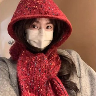 ⛄暖呼呼 韓版秋冬季羊毛混紡巴拉克拉法帽 圍巾帽子 一體帽 保暖防寒護耳帽 女 冬季冷帽 巴拉克拉法帽 圍脖帽 針織帽