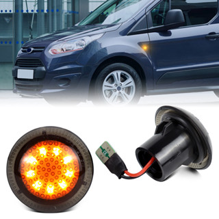 2 件裝琥珀色黃色 LED 前擋泥板側標誌燈,適用於 2010-2021 年福特 Transit Connect 轉向信