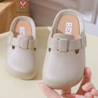 【YAOEENH】14-23CM 女童公主勃肯鞋包頭拖鞋 親子防滑平底可愛外穿涼拖鞋 現貨 快速出貨