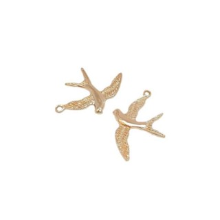 宏雲hongyun-ala新品-14k包金保色和平鴿小燕子飛燕吊墜手工diy手串手煉耳環掛件吊飾
