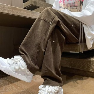 男式運動休閒棉褲子 直筒褲保暖燈芯絨長褲 春秋時尚男款棉褲子