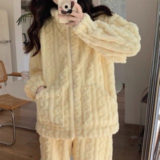《現貨下單》珊瑚絨睡衣女秋冬季刷毛加厚學生ins宿舍保暖冬天外穿家居服套裝居家休閒服珊瑚絨睡衣爆款法蘭絨冬季睡衣可愛睡衣