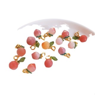 宏雲Hongyun-Ala新品-天然南紅瑪瑙水蜜桃子項鍊手鏈吊墜桃子耳墜配件玉石掛件diy吊飾