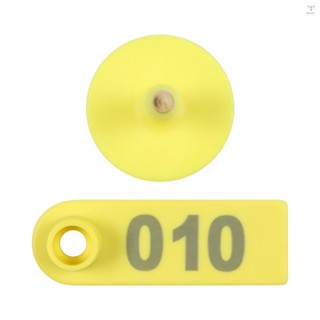 Toyutw)100pcs 編號牲畜耳標羊耳標標記 001-100 用於牲畜識別信息管理
