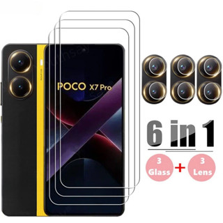 XIAOMI Poco X7 5G 指紋解鎖透明高畫質透明相機鏡頭保護膜的 Poco X7 Pro 2025 6 合 1