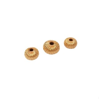 宏雲Hongyun-Ala新品-14K包金保色南瓜珠條紋扁隔珠算盤珠手工diy飾品散珠手鏈首飾配件