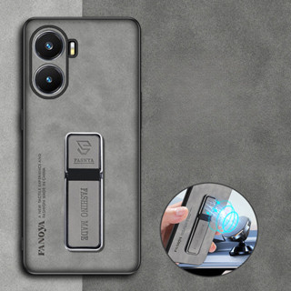 Redmi Turbo4 Note 14 Pro Plus 羊皮皮套啞光磁性支架支架矽膠後蓋