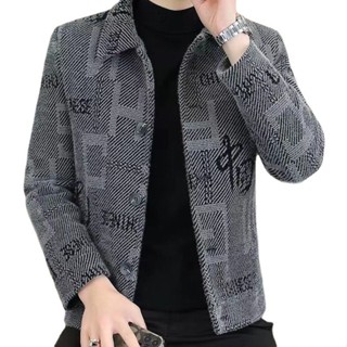 男士冬季夾克 短絨加厚保暖外套 男裝衣服秋冬外套毛呢大衣