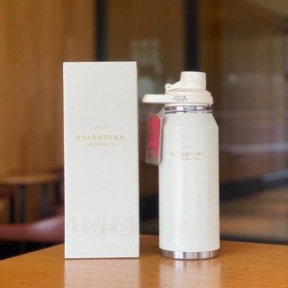 Starbucks官方正品！星巴克杯子2023聖誕節安徒生1000ml古典白不銹鋼保溫杯壺咖啡杯果汁珍奶茶奶昔茶水杯