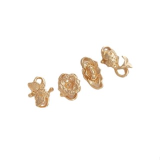 宏雲Hongyun-Ala新品-14K包金保色珍珠扣蝴蝶蓮花S形扣diy魚形魚鉤扣手鏈項鍊收尾配件