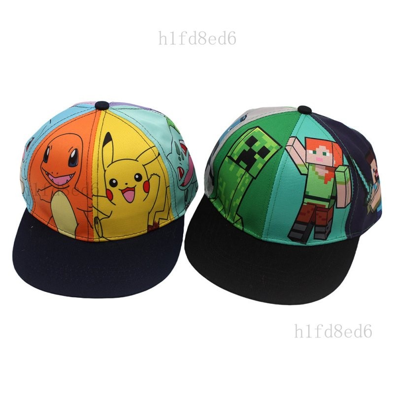 Minecraft創世神 我的世界神奇寶貝小精靈防曬遮陽帽兒童鴨舌帽男童卡通童帽出遊帽