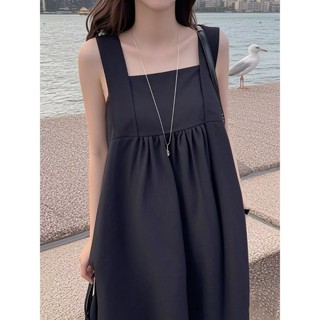Baby girl 韓國chic氣質方領蓬蓬背心吊帶無袖洋裝