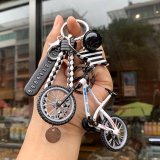 降速山地車模型合金鑰匙扣男女防丟號碼牌腳踏車單車創意禮品吊飾250117