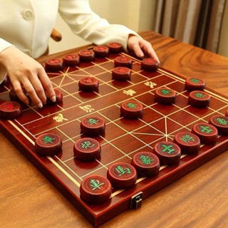 【新店特惠】象棋 桌遊 象棋紅木中國象棋高檔實木帶棋盤豪華學生成人大號紅花梨象棋套餐
