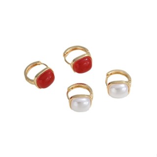 宏雲Hongyun-Ala新品-保色14K包金蛋面珍珠耳扣小香風氣質輕奢耳環時尚百搭高階感耳飾