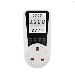 Toyutw)lcd 顯示用電功率計插座電能瓦特電壓放大器測試儀瓦特 KWH 耗電分析儀監視器帶背光插座 AC 230V