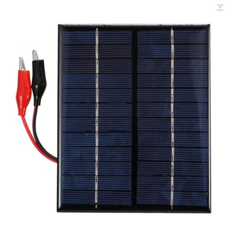 2w 12V 太陽能電池板帶夾子多晶矽太陽能電池 DIY 防水露營便攜式電源太陽能電池板相容路燈花園燈風扇泵