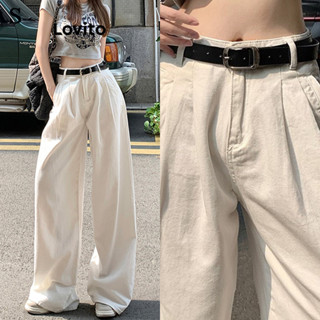 Lovito 女休閒平紋口袋牛仔褲 LNA68152
