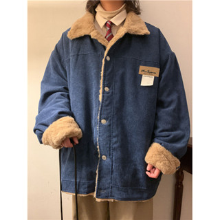 潮牌男裝 外套 燈芯絨 棉服外套冬季美式復古羊羔絨加厚保暖棉衣寬鬆休閒 羽絨外套 男外套 羽絨 棉衣 麵包外套 韻慧