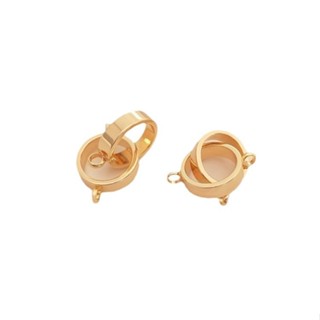 宏雲Hongyun-Ala新品-14K包金保色雙環扣帶吊環珍珠項鍊連線扣diy鏈條飾品收尾配件