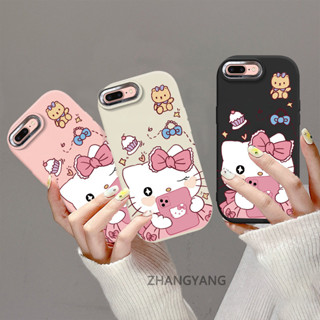 Iphone 7 plus 8 plus 7 8 手機殼矽膠防摔糖果色可愛手機殼唯美可愛卡通小貓 TPU 軟殼