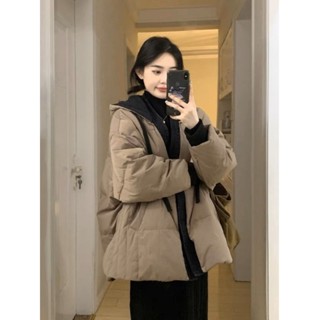【season wardrobe】大碼美式復古保暖棉服外套女冬季高階感加厚連帽棉衣胖MM顯瘦上衣