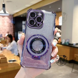 四角電鍍閃粉防摔殼 透明殼 磁吸支架適用 紅米 13C 14C Note 10 10S 11 12 Pro 5G 保護殼