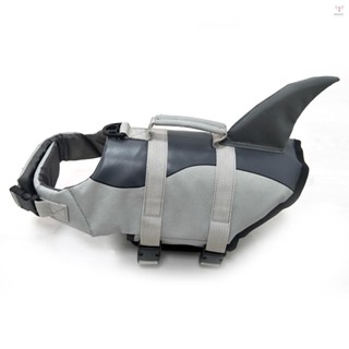 Toyutw)狗救生衣寵物鯊魚泳衣背心寵物安全服狗泳衣保護器用於游泳池、海灘、划船的水上安全裝置