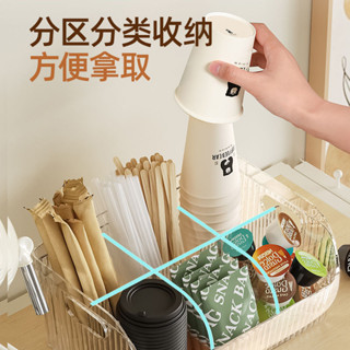 🚀臺灣出貨🚀 一次性紙杯收納盒可折開隔板茶水間咖啡膠囊吧檯水杯辦茶包收納架
