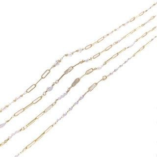 宏雲Hongyun-Ala新品-保色眼鏡鏈14k包金批花長o鏈珍珠水晶鏈條diy手鍊首飾品手工散鏈