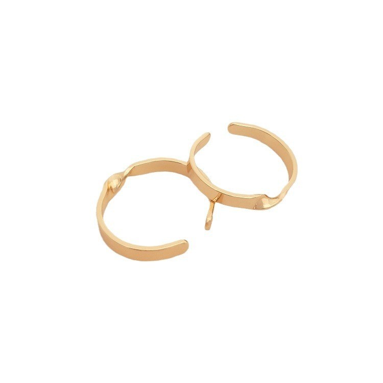 宏雲Hongyun-Ala新品-開口扭戒14K包金保色戒指diy繞線手工戒托指環首飾品手作資料配件