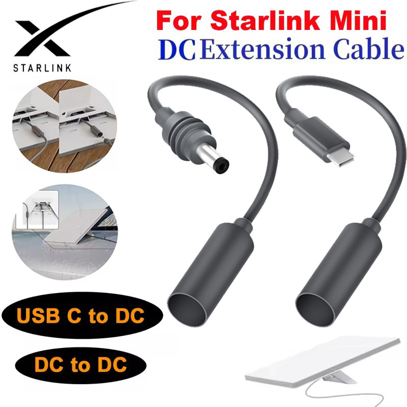適用於 StarLink Mini DC/Type-c 轉 DC 電源適配器電纜 0.2m 防水連接器,適用於 RV/船