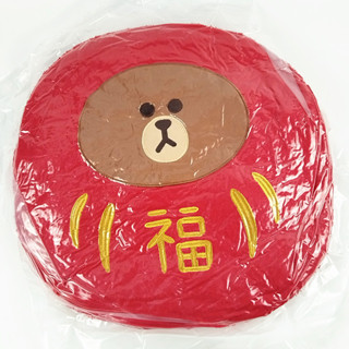 香港Line Friends熊大Brown布朗熊達摩賀年背墊靠墊抱枕咕𠱸Cushion LFF15288