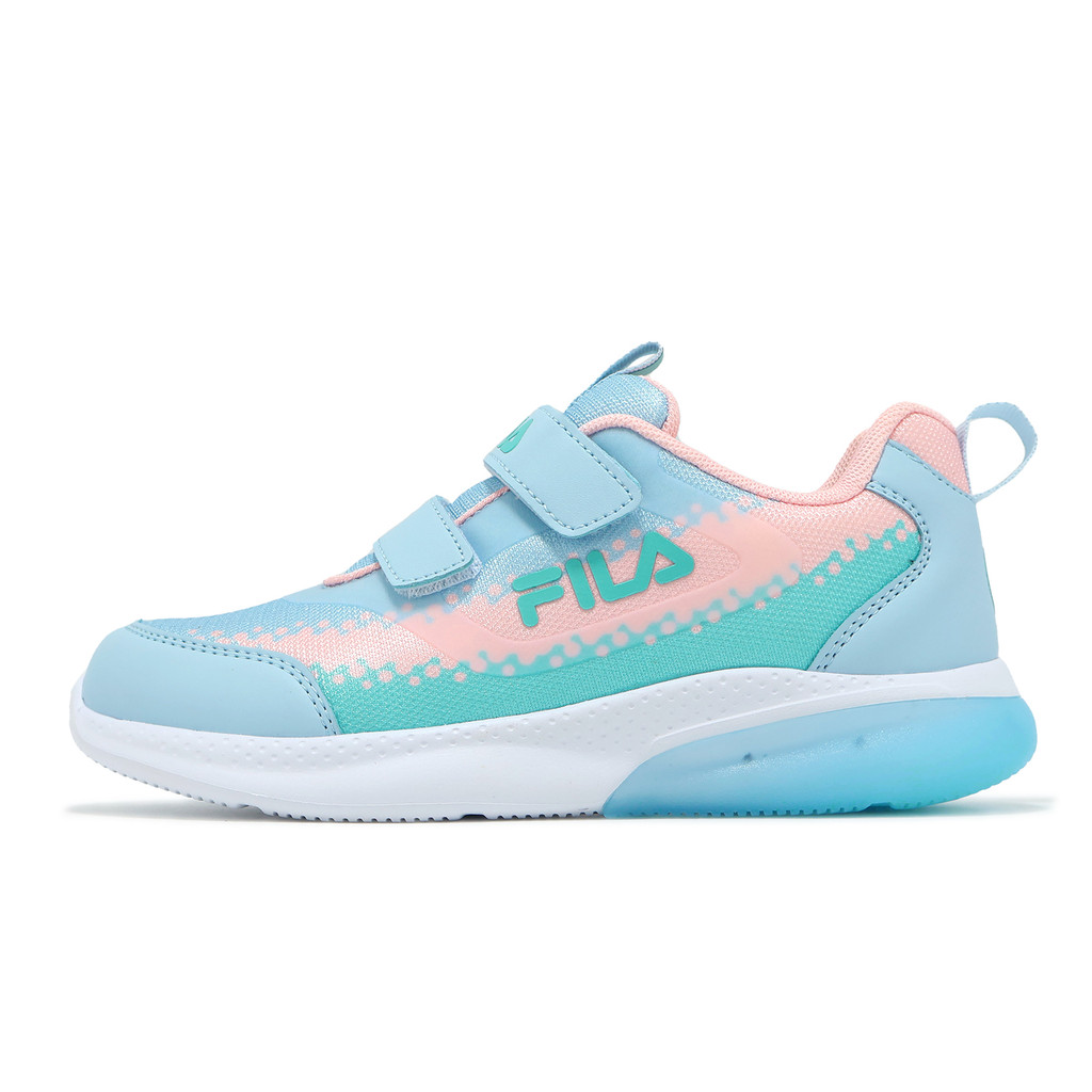 Fila 慢跑鞋 J429Z 大童 中童 女鞋 童鞋 藍 粉 燈鞋 魔鬼氈 運動鞋 斐樂 [ACS] 2J429Z353