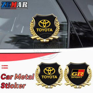 豐田 GR Sport Car 3D 金屬貼紙汽車標誌側窗側門徽章標誌貼花汽車配件適用於豐田 Agya Raize Ca