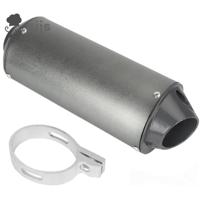 38MM 灰色摩托車排氣消音器逃生摩托車尾管適用於 110 125 150CC 越野車 ATV