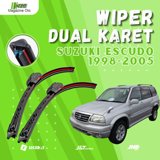 SUZUKI 1套雙刃雨刷鈴木Escudo 1998 2005雨刷2層無框橡膠雙橡膠模型雙橡膠1套左右無鐵架