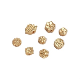 宏雲Hongyun-Ala新品-14k包金保色桃花梅花蓮花隔珠通孔散珠diy串手鍊項鍊飾品配珠材料