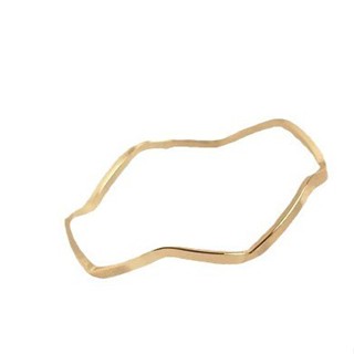 宏雲Hongyun-Ala新品-14K包真金保色方線波浪戒指女手工diy小指環耳吊飾品耳環掛圈配件