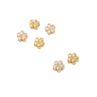宏雲Hongyun-Ala新品-強保色沙金梅花隔珠14k包金通孔小花手工串珠diy手鍊手串飾品配件