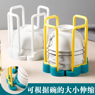 優選精品#旋轉可伸縮碗架碗盤架 廚房置物架塑膠瀝水架灶臺麵小型碗收納架day