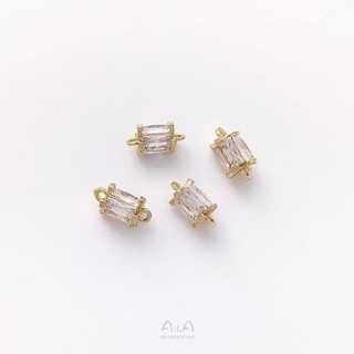 宏雲Hongyun-Ala-14k包金保色鑲嵌鋯石燈籠雙吊配件手工diy手鏈耳環耳飾品吊墜掛件
