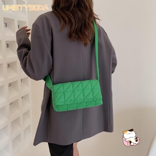 UMISTYSODA斜挎包,手提包絎縫肩包,時尚尼龍襯墊太空墊棉購物袋婦女