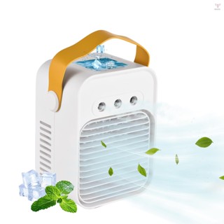 Toyutw)便攜式風冷風扇迷你個人臺式冷風機加濕器帶彩色 LED 燈 3 風速可調風向,適用於家庭臥室辦公室戶外露營