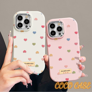 IPhone 13 手機殼七彩小愛心手機殼適用於 iPhone 11 11PROMAXSoftcase Macaron