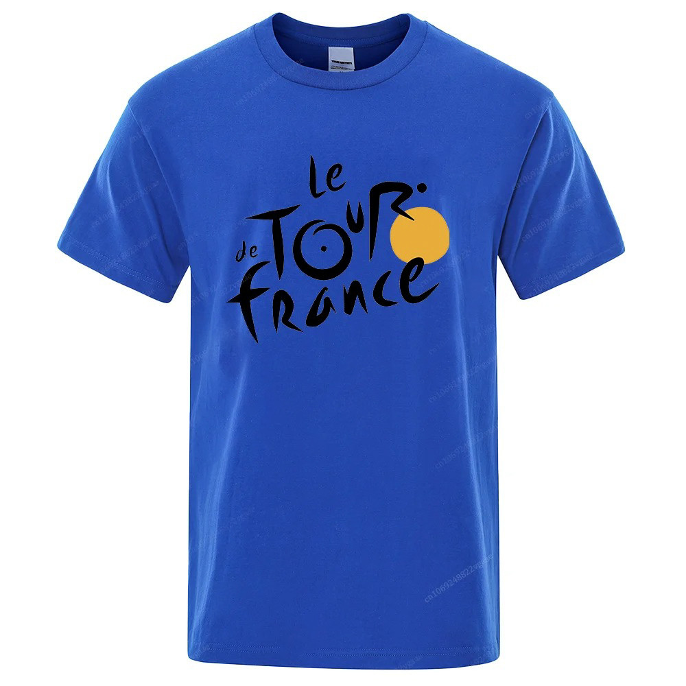 Le Tour De Frances T 恤男士自行車騎行服印花環法自行車賽 T 恤街頭寬鬆 T 恤